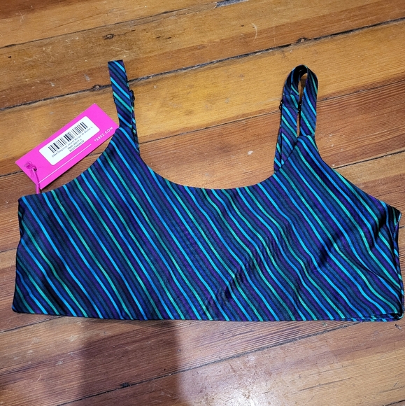 Terez Other - Terez Dynamic Blue and Green Bodysuit with Striking Stripes